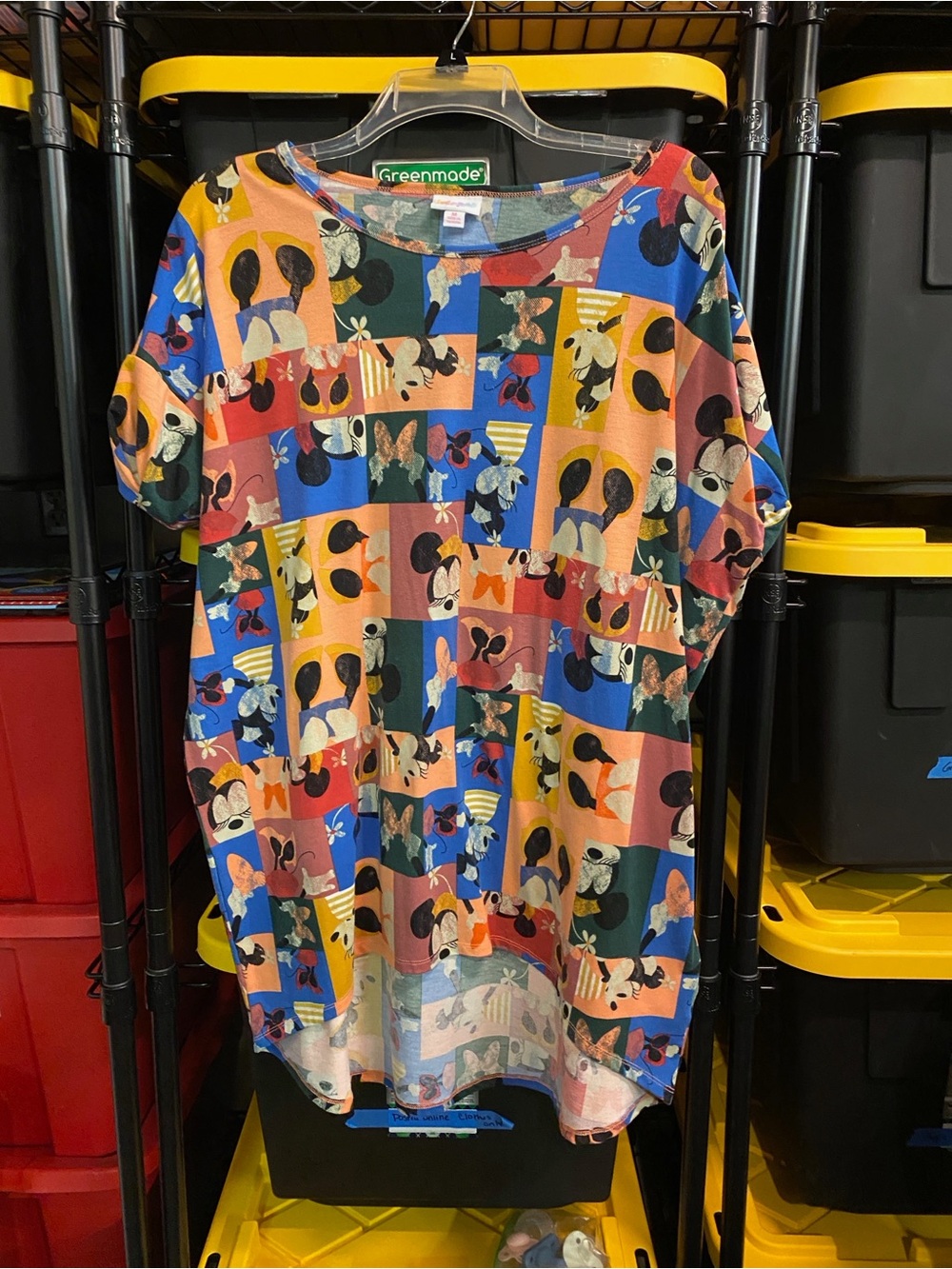 LuLaRoe Multicolor Patchwork Mickey Short Sleeve Tee